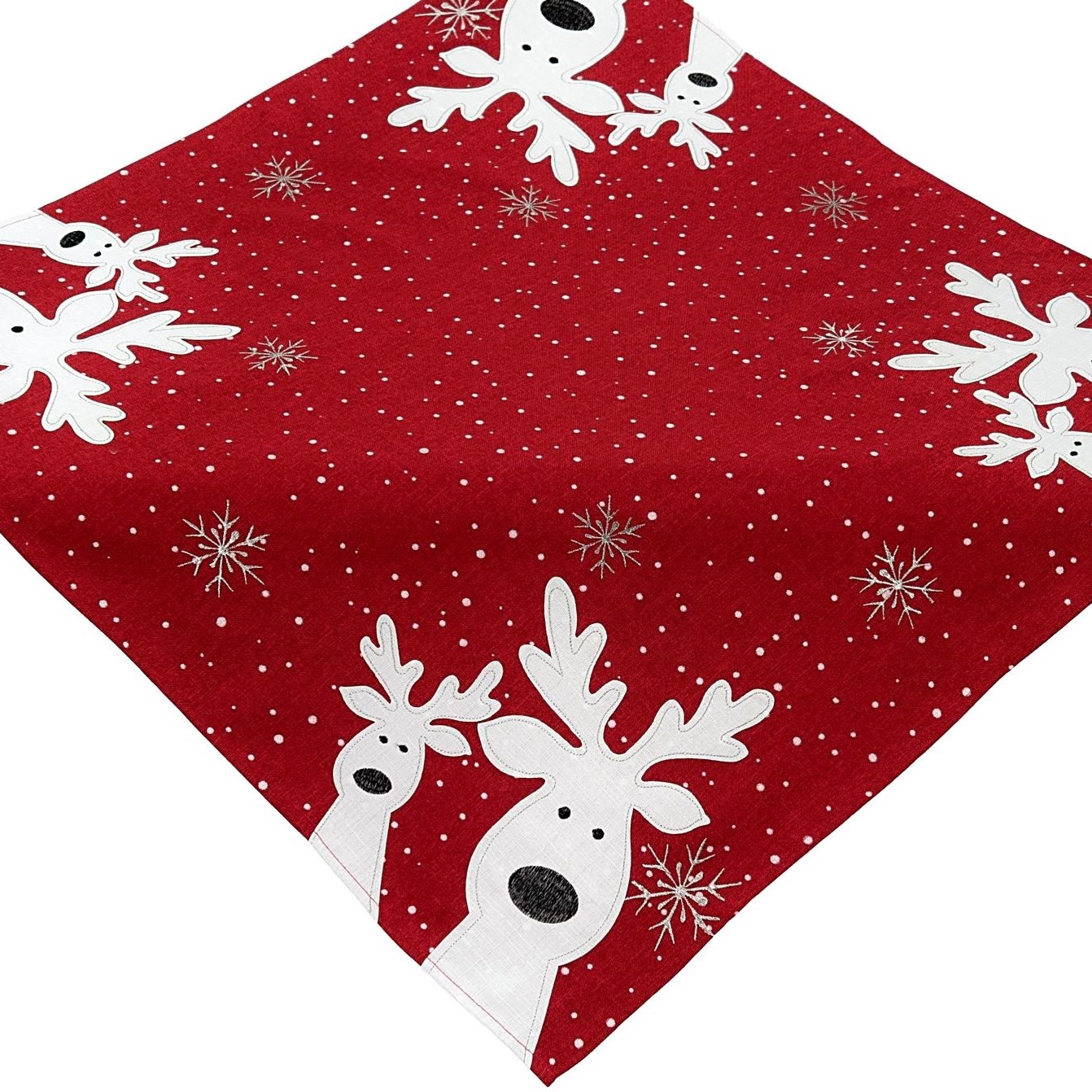 Raebel Federa Per Cuscino 40x40 Cm Con Ricamo Alce Simpatico, Ecru, 100% Poliestere, Decorazione Natale E Inverno