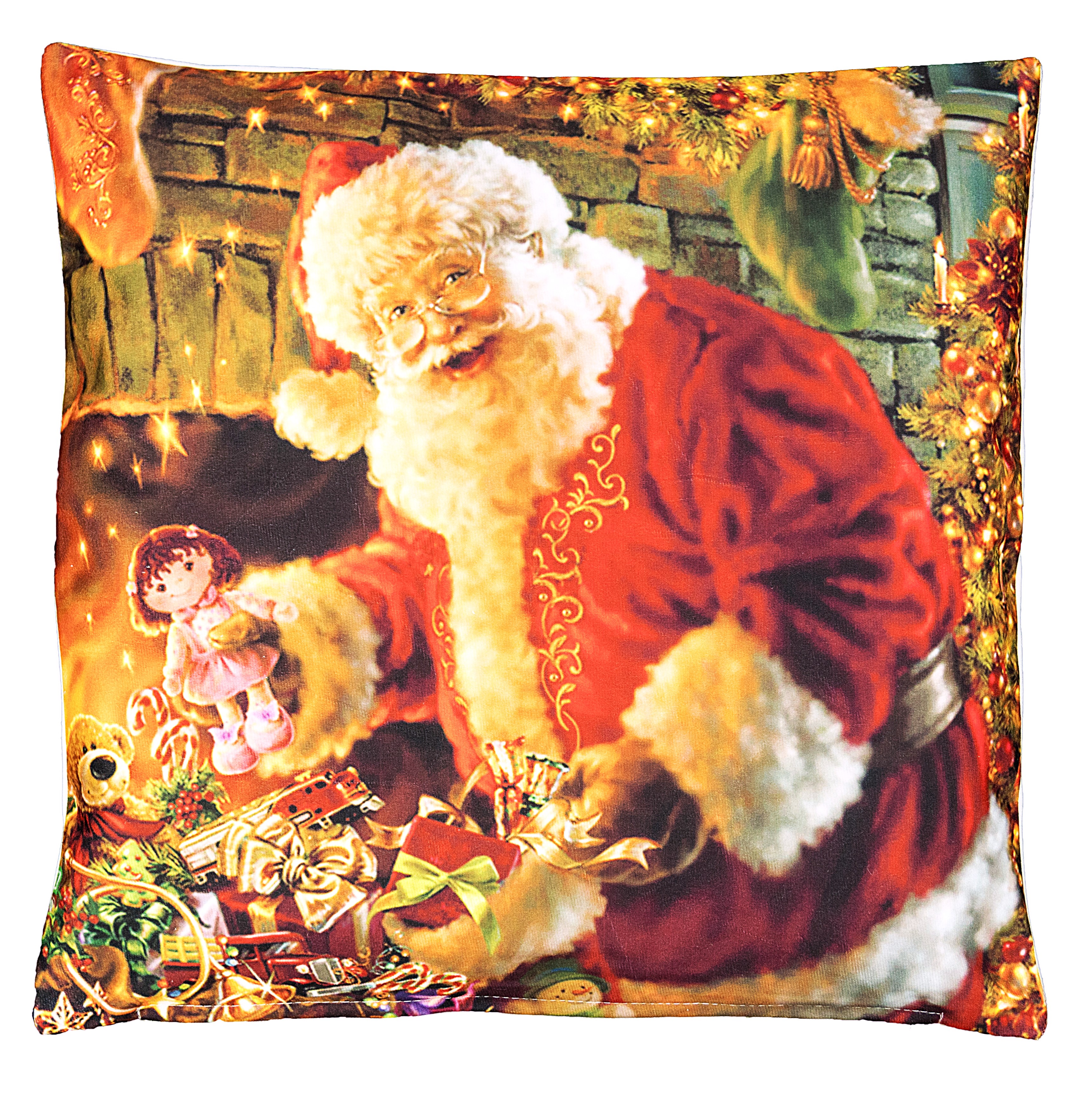 Weihnachten Kissenhülle 40x40 Kissenbezug Weihnachtskissen Kissen Santa Puppe
