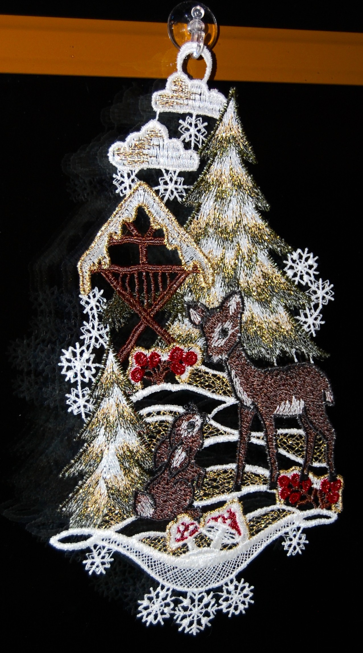 Plauener Spitze Weihnachten Fensterbild
