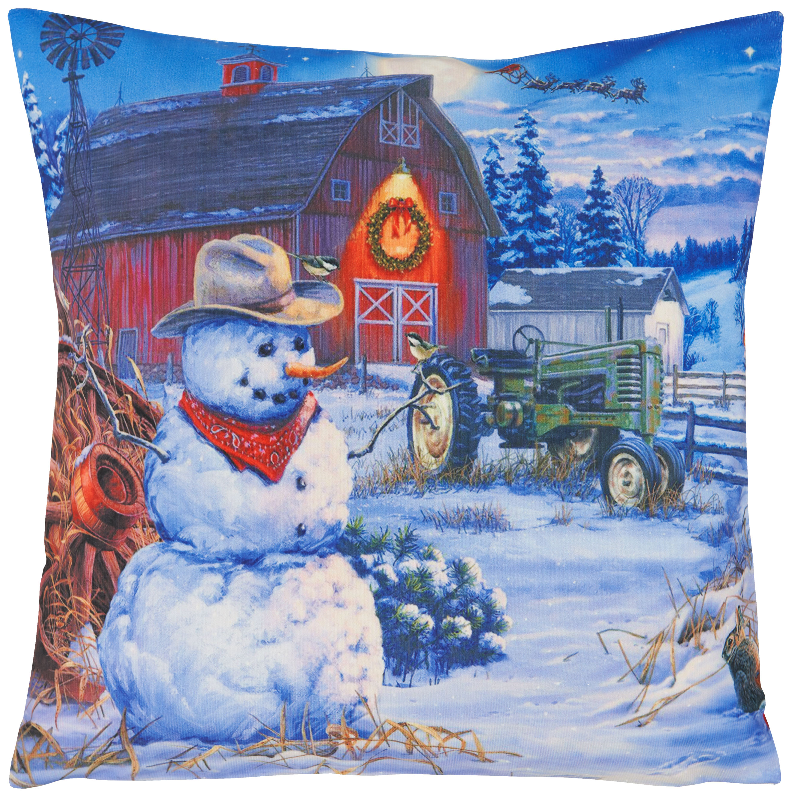 Kissenhülle Weihnachten Kissenbezug 40x40 Dekokissen Kissen Schneemann Cowboy