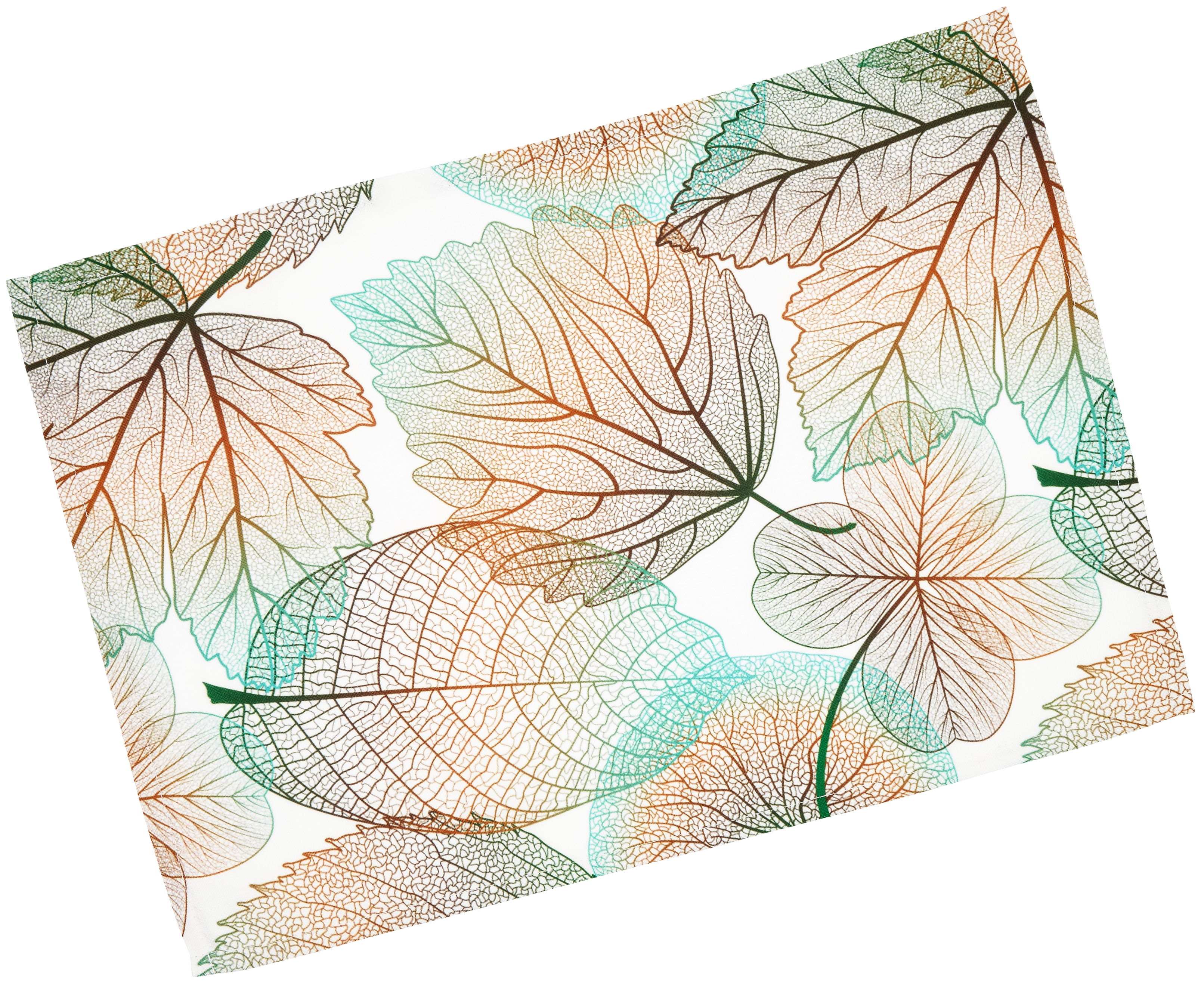Herbst Tischdecke Tischläufer Kissenbezug Tischwäsche Deko Modern Blätter Türkis