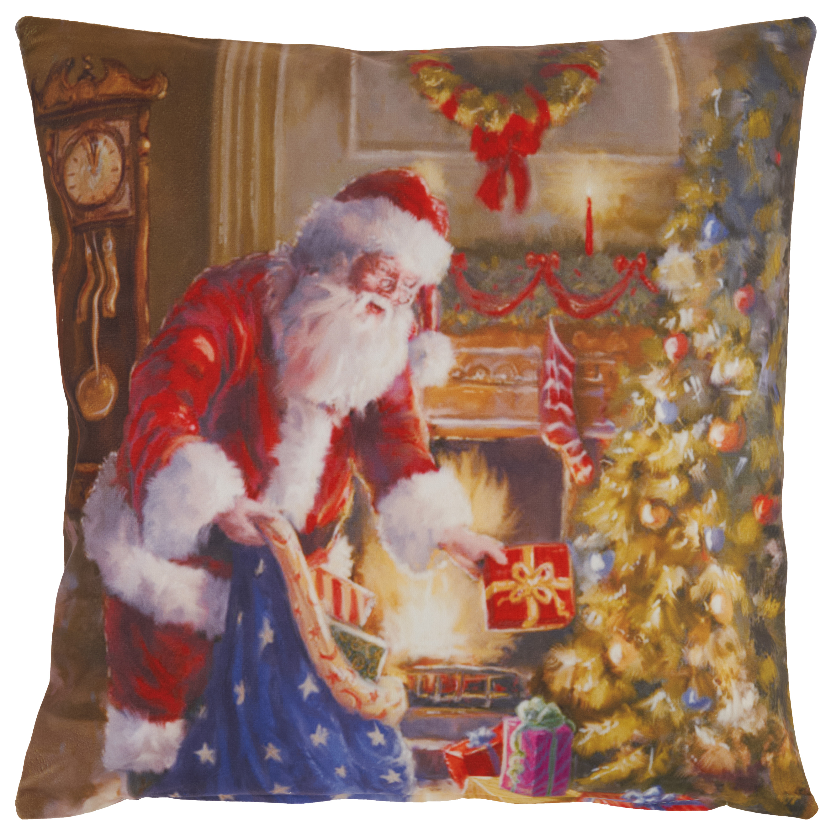 WEIHNACHTEN Kissenhülle Kissenbezug 40x40 Dekokissen Kissen Weihnachtsmann Weich