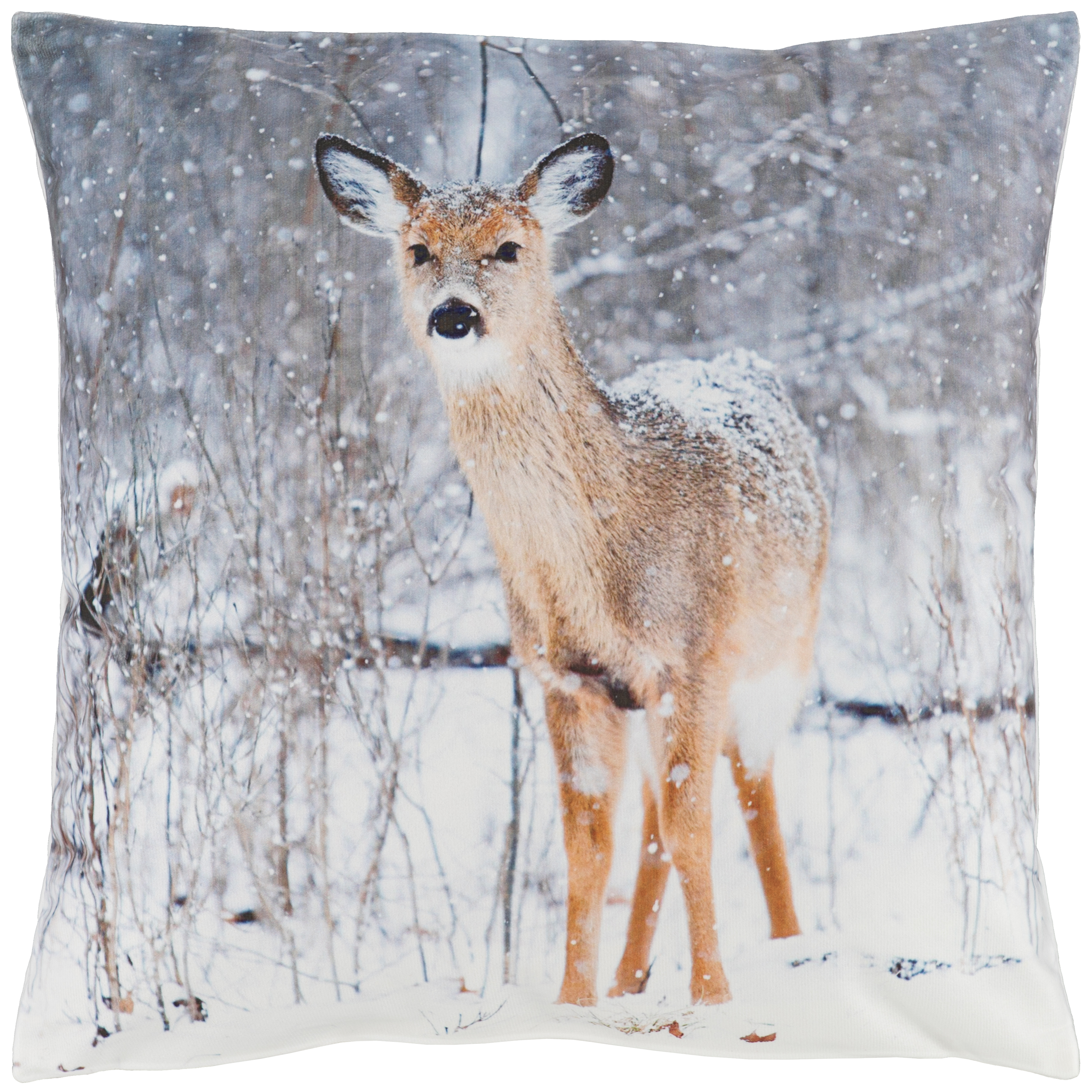 Kissenbezug Weihnachten 40x40 Kissenhülle Dekokissen Kissen Weich Reh im Winter