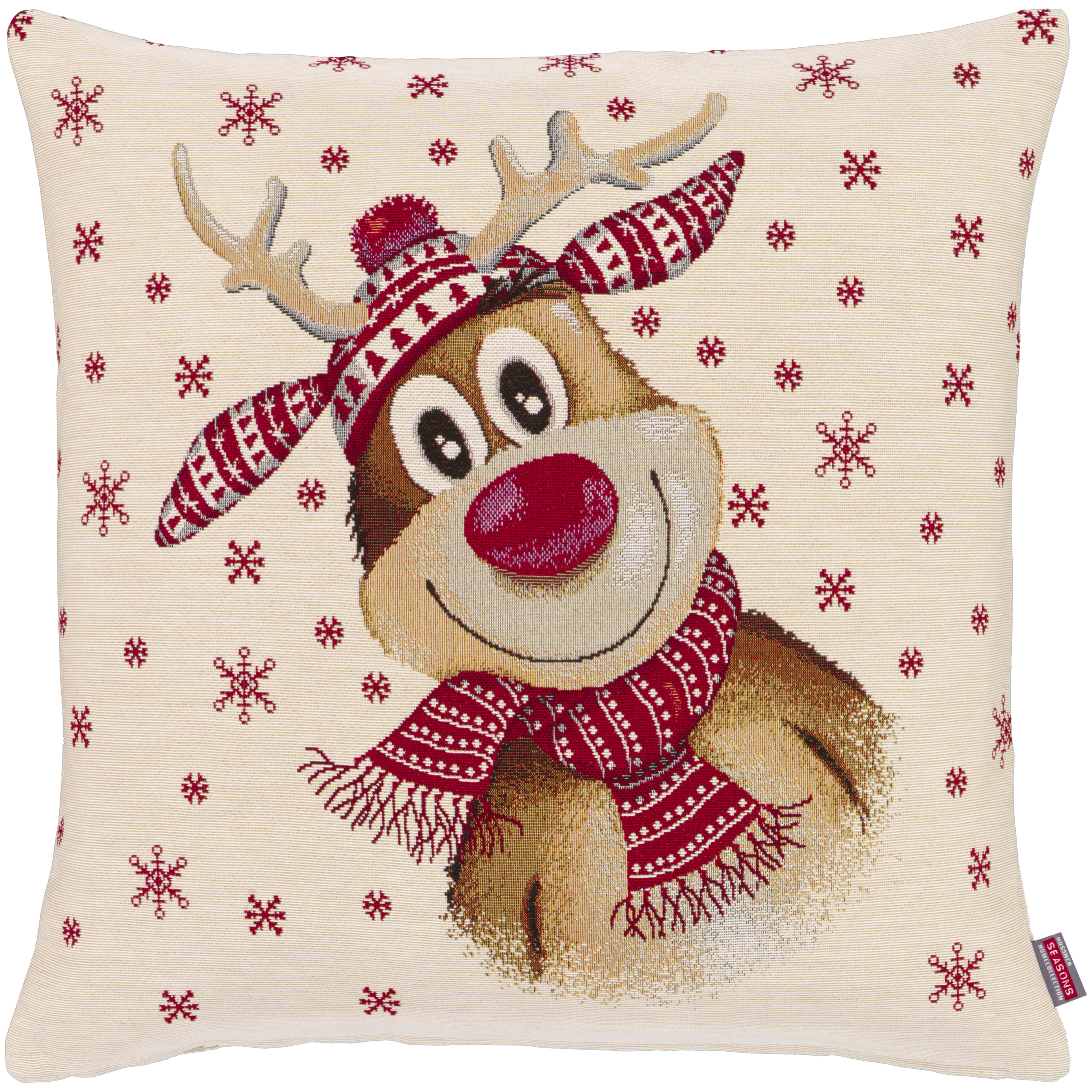 Kissenhülle Weihnachten Kissenbezug 45x45 cm Gobelin Kissen Schlitten  Sofakissen | eBay