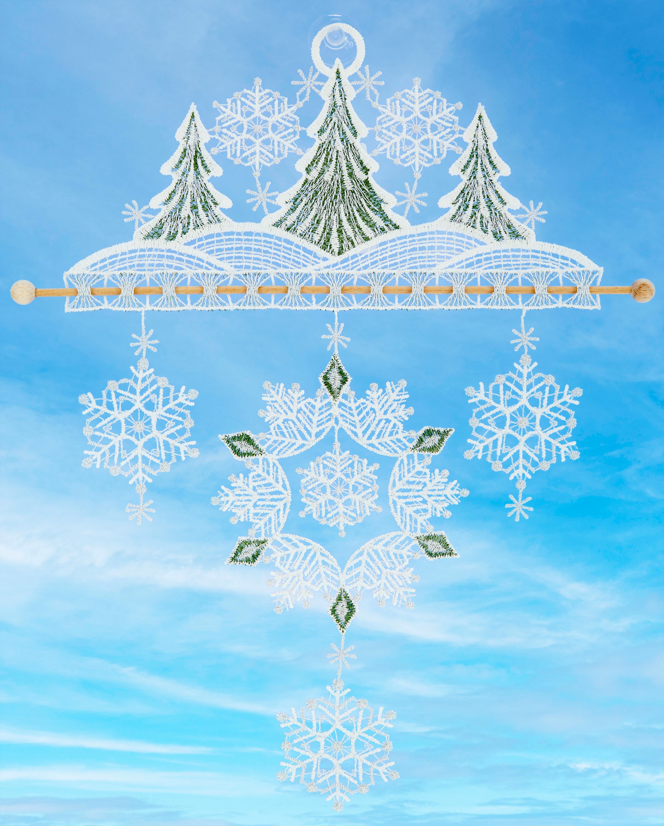 Plauener Spitze Fensterbild Weihnachten