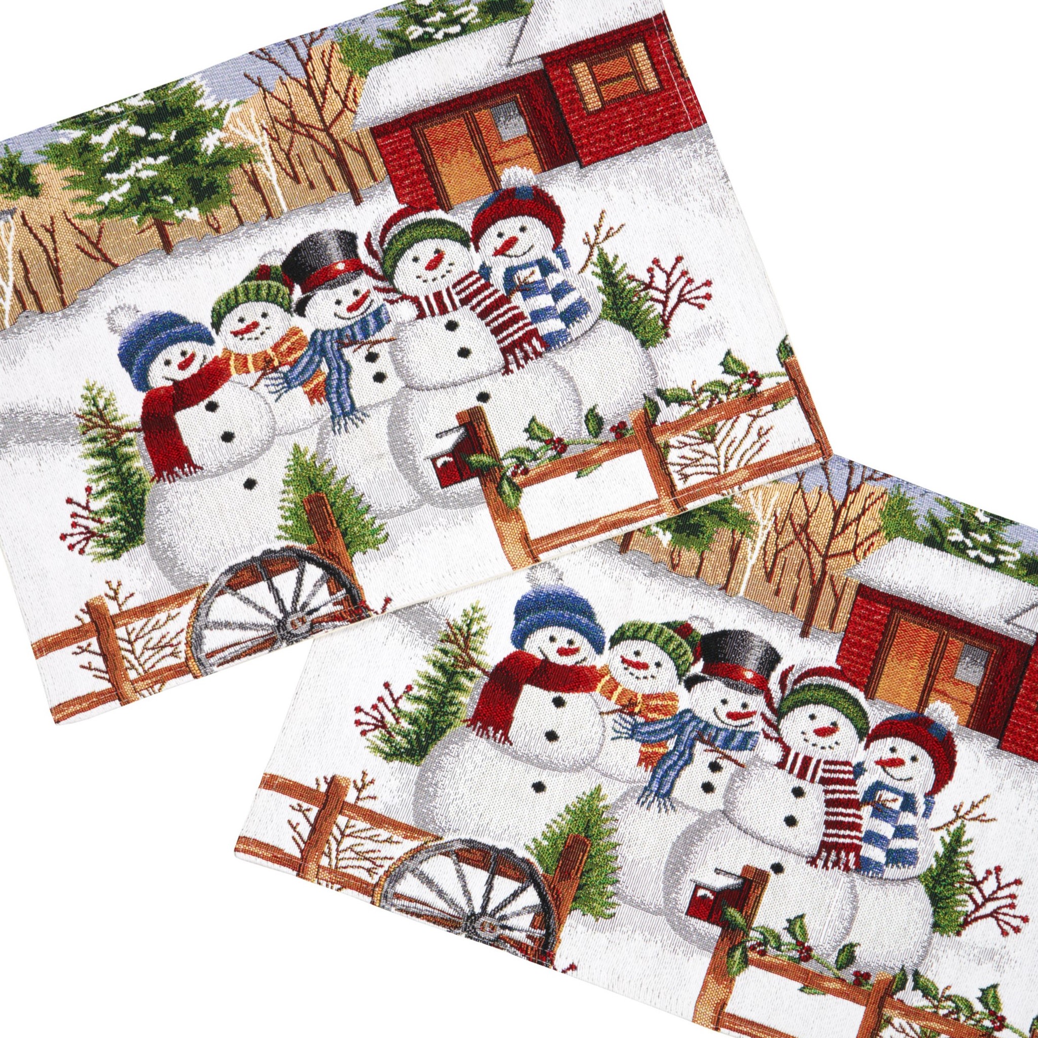 Weihnachten 2 Winter Schneemann Gobelin-Deckchen | Platzdeckchen Platzset eBay Tischset