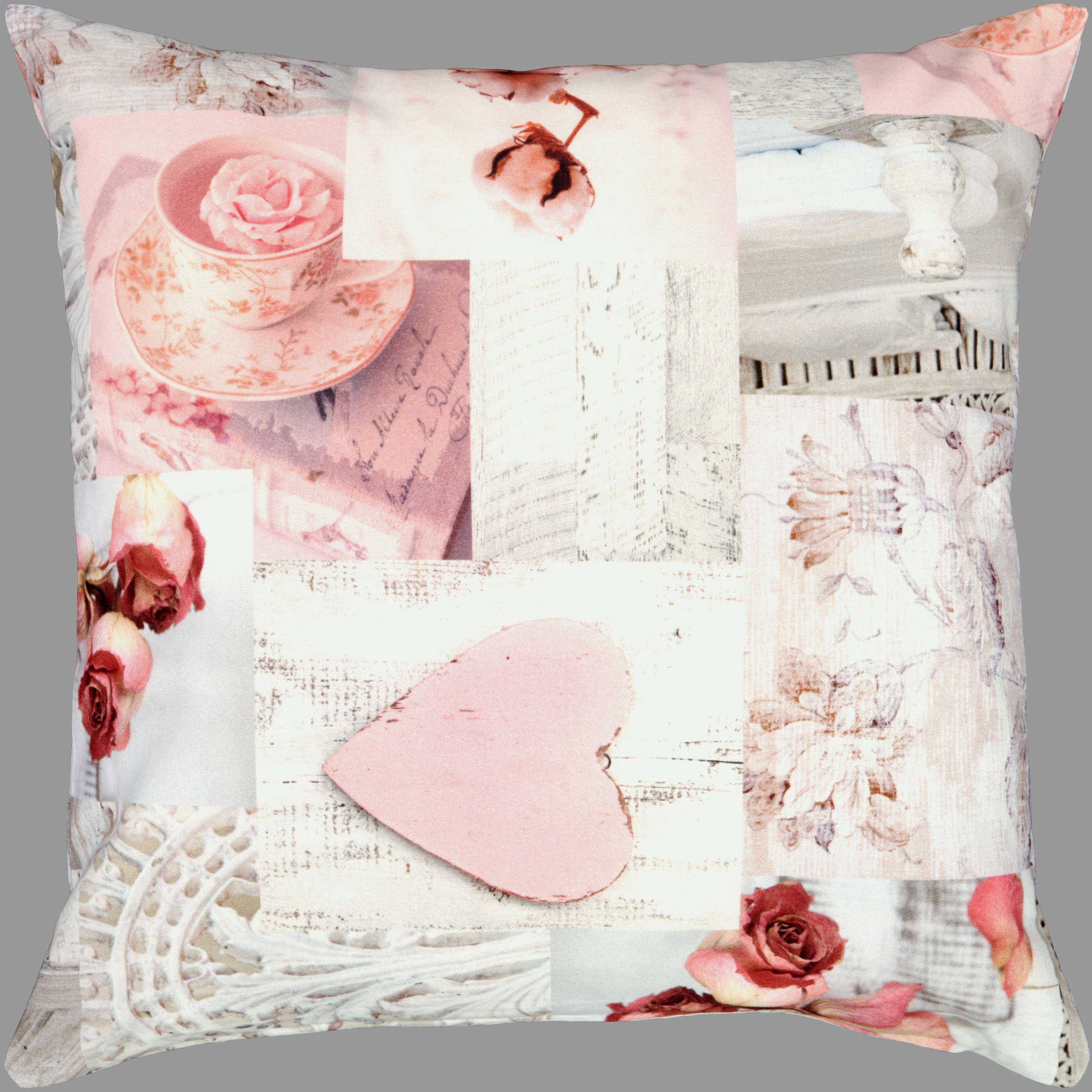 Kissenbezug Baumwolle 50x50 Sandner Rosenblüte Kissenhülle Rosa Kissen Blumen Dekokissen Sommer Beidseitig Reißverschluss