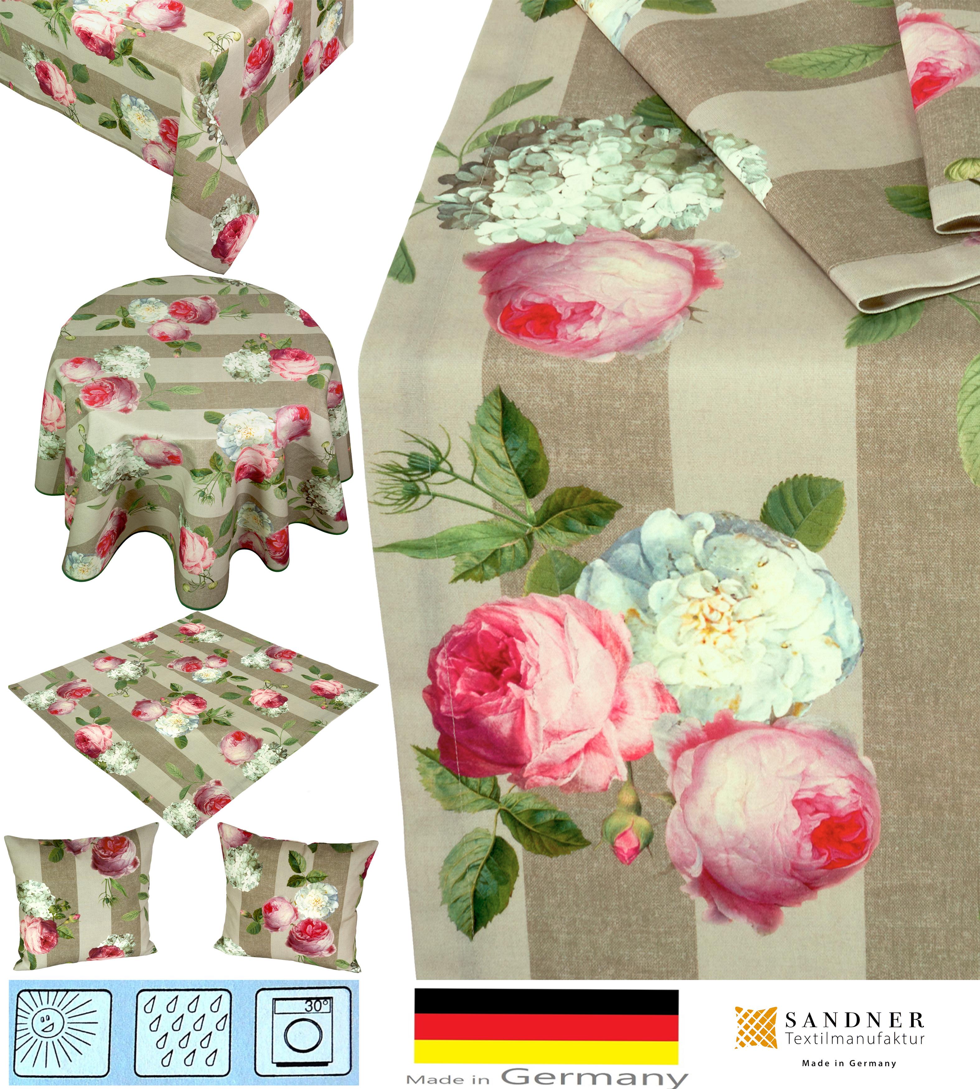 Sandner Outdoor Rosen Heimtextilien Wasserabweisend Made in Germany