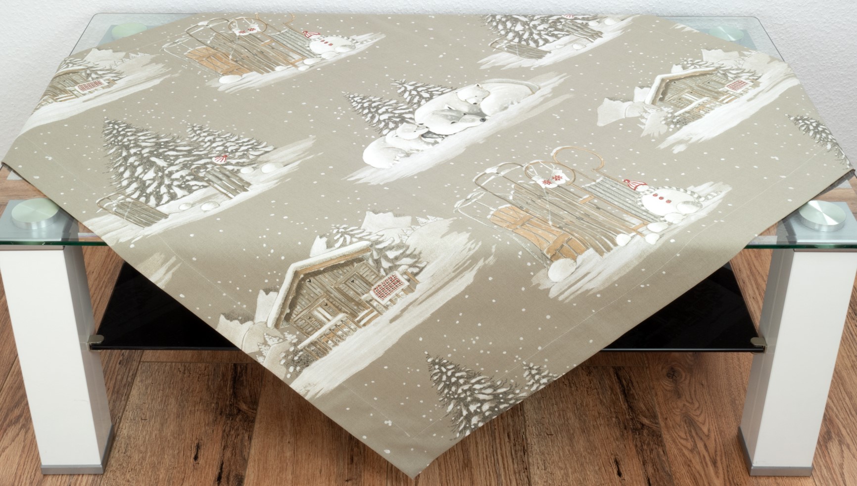Maßgefertigte Tischdecke Streifen-Design Creme-Champagner 100x200 Cm - Pflegeleicht & Bügelfrei