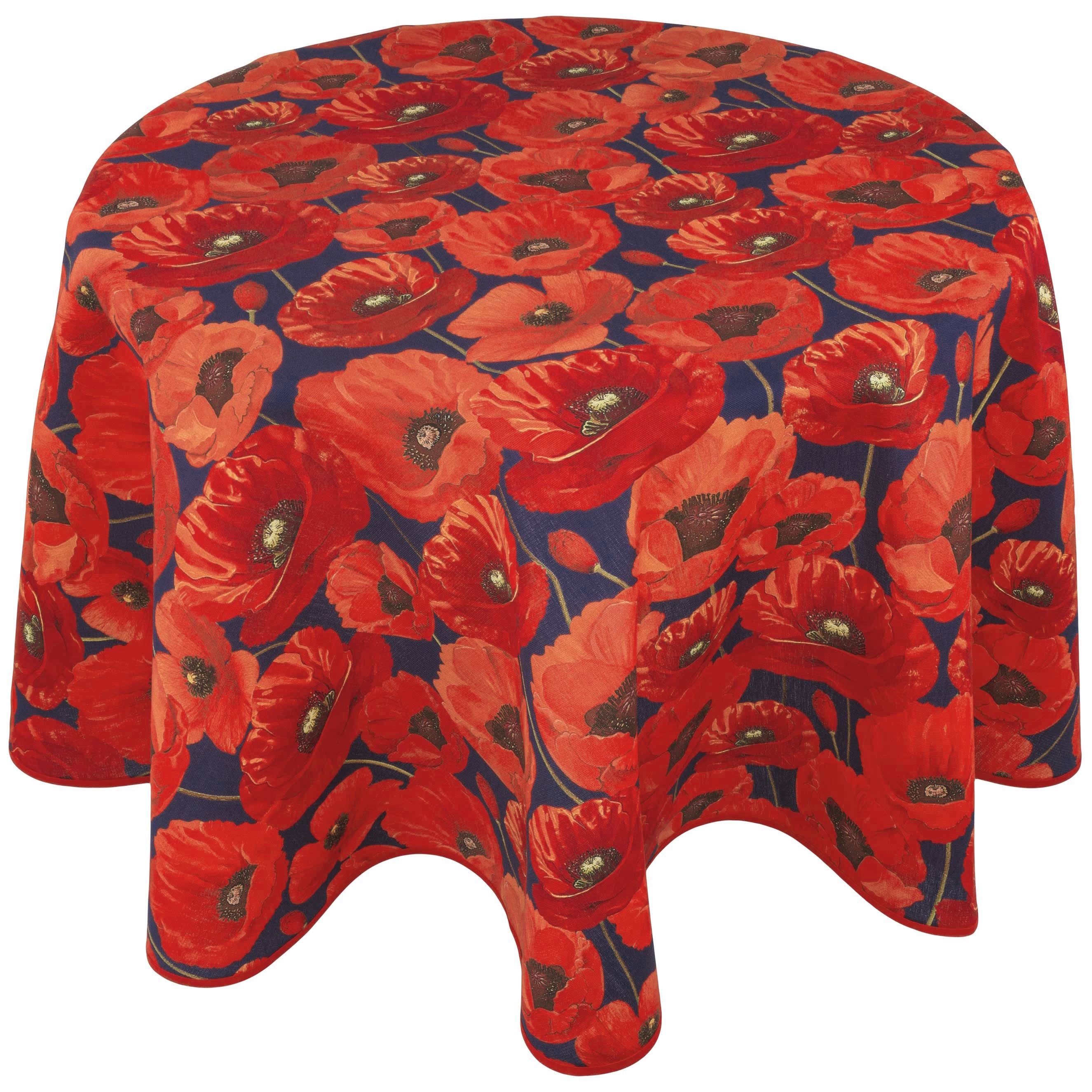 Outdoor Tischdecke Rund 140 cm Tafeltuch Stoff Tischwäsche Mohn Made in Germany