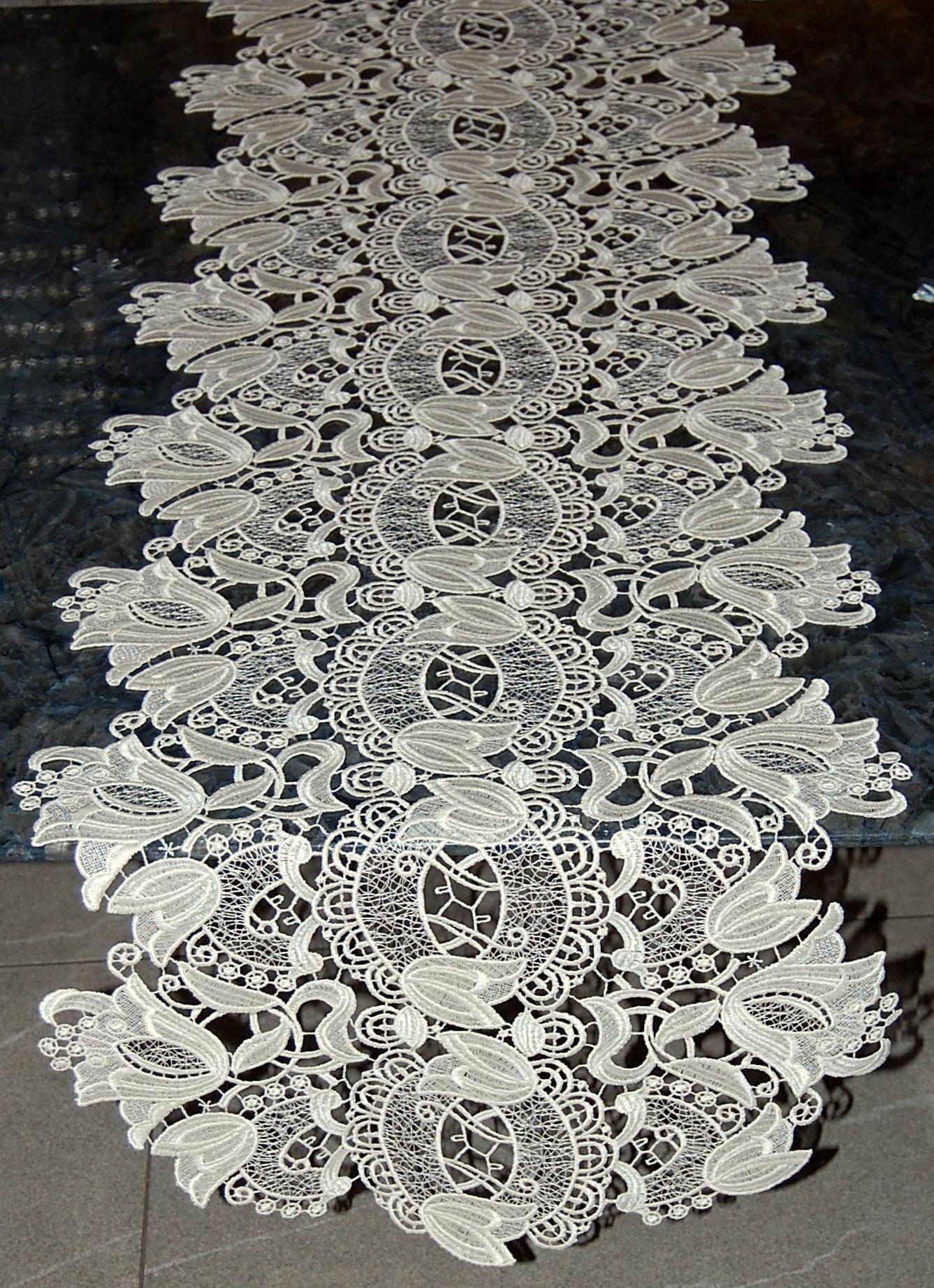 Plauener Spitze Tischläufer Deckchen Tischband Decke Spitzendecken