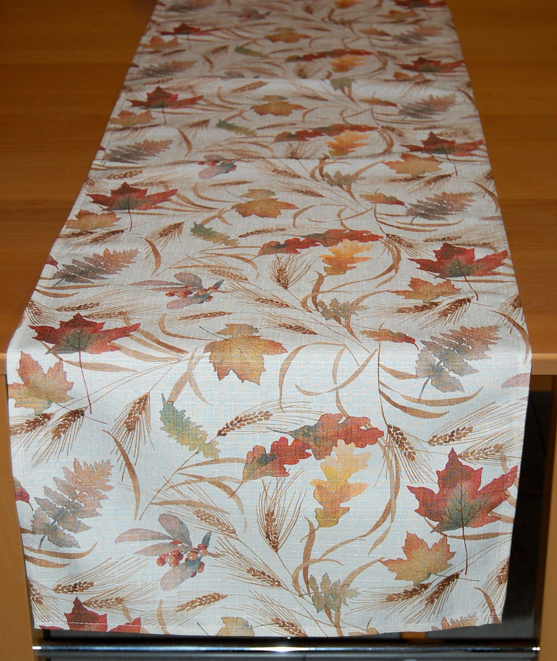 Herbst Tischläufer Mit Ahornblättern & Kürbissen - Deko Für Erntedank & Halloween