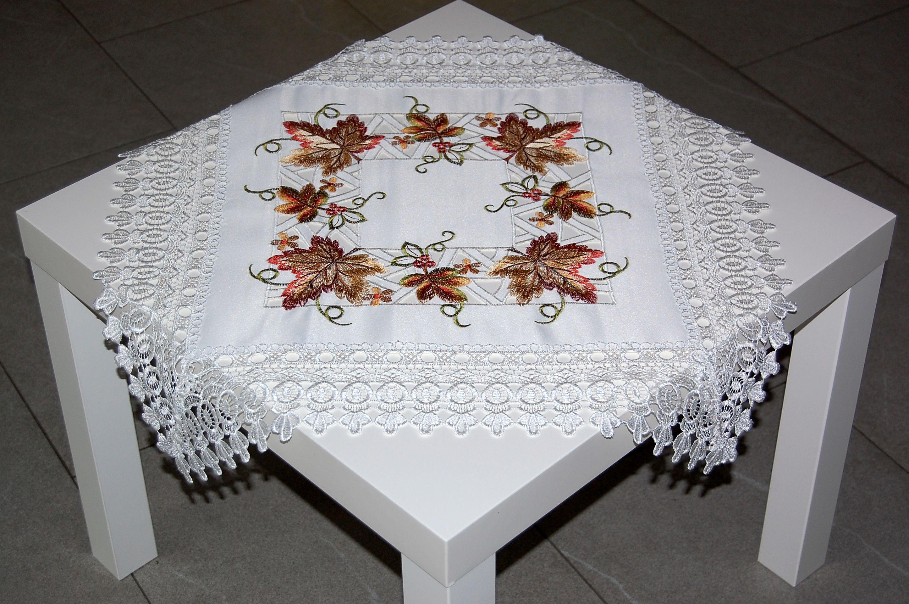 Tischdecke Tischläufer Mitteldecke Deckchen Decken Läufer Antikgrün Stickerei